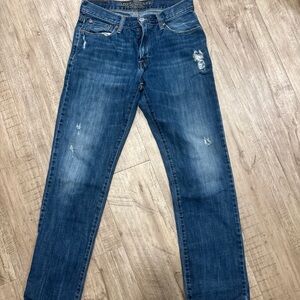 American Eagle Outfitters Slim Straight Blue Distressed Jeans